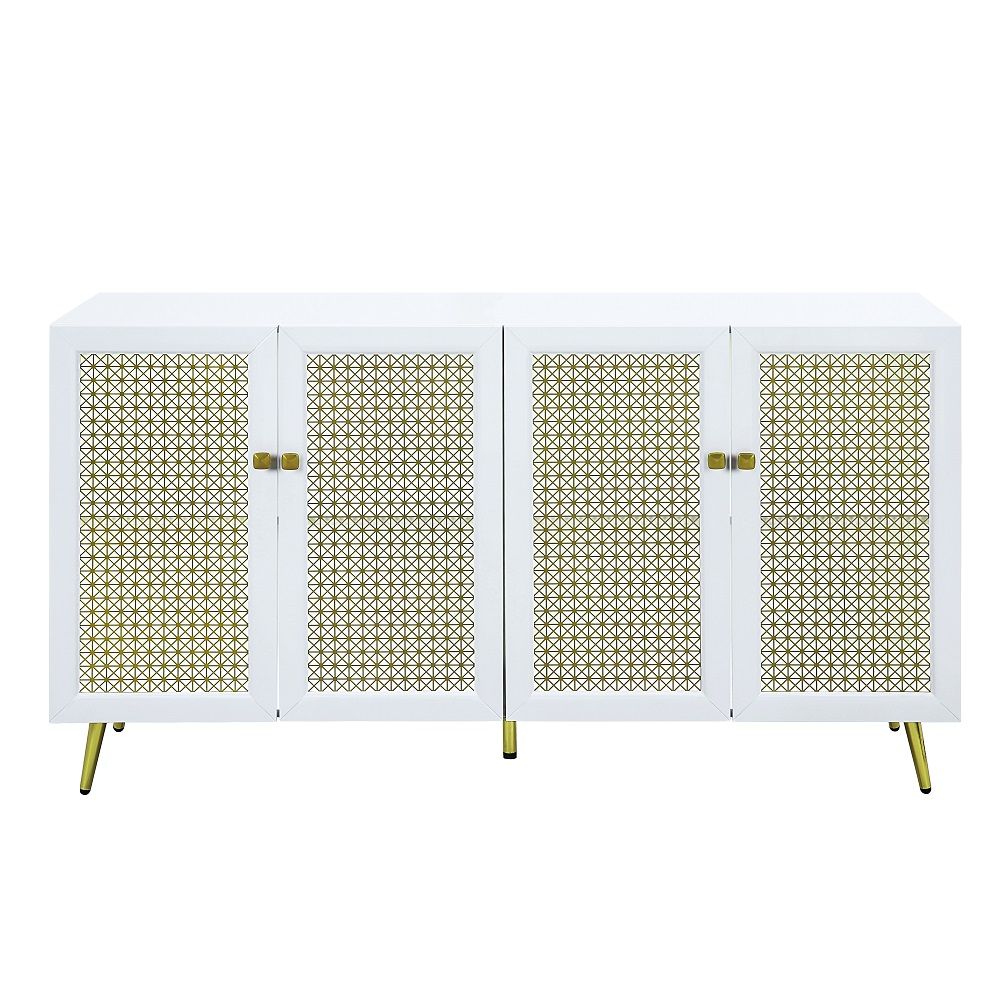 ACME Gaerwn - Console Cabinet With LED - White High | Meri Furniture