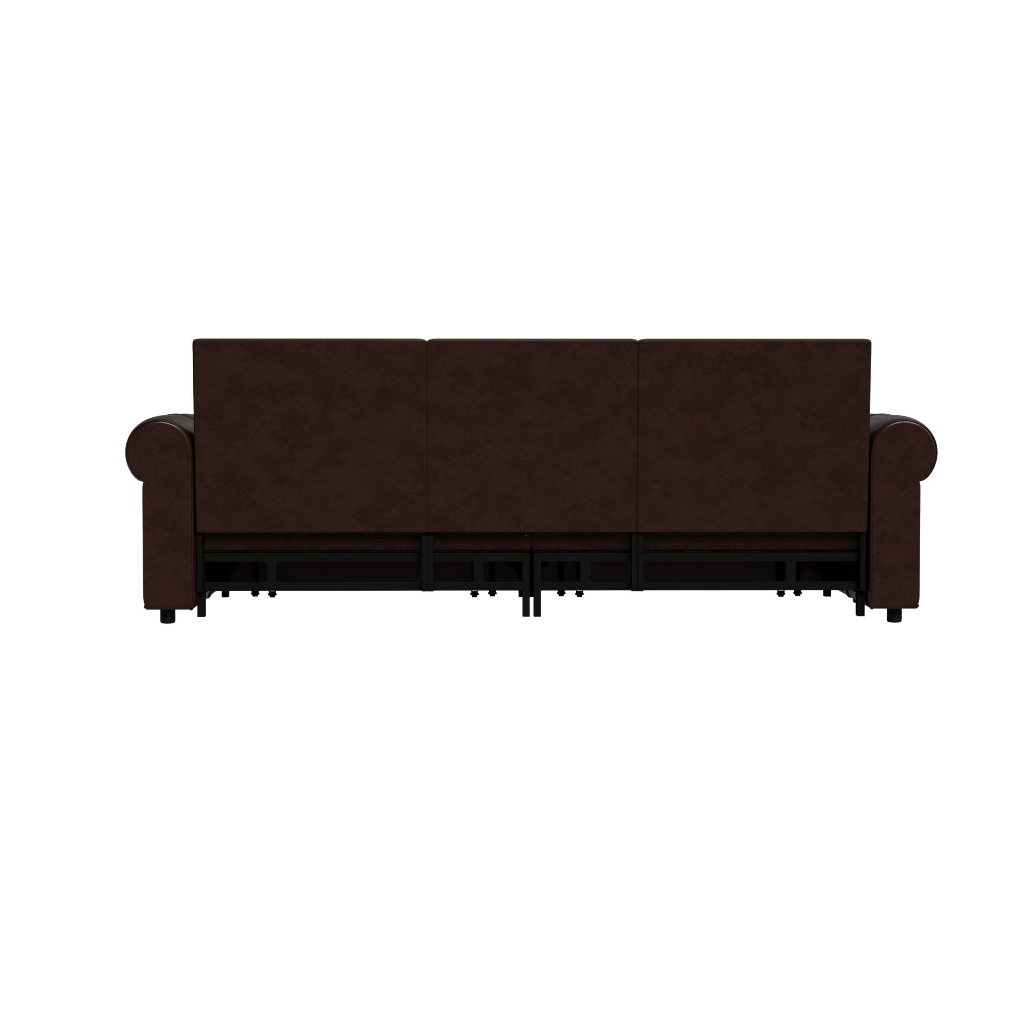 Pull Out Sofa Bed 3 In 1 Velvet Convertible Sleeper Sofa With Nailhead Trim & Rolled Arm, Multi Functional