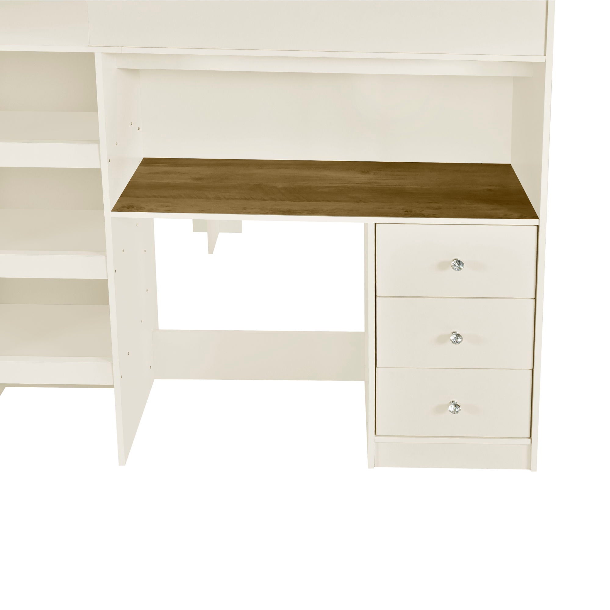 Loft Bed With Built In Wardrobe, Desk, Shelves, And Drawers