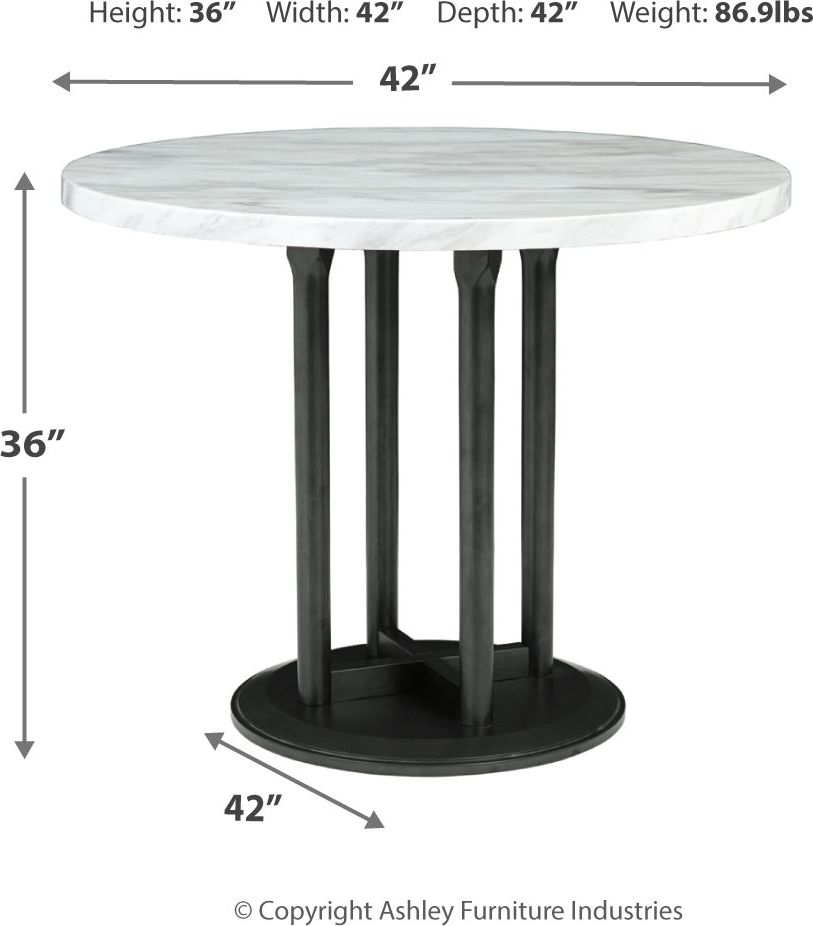 Signature Design by Ashley® Centiar - Black / Gray - 5 Pc. - Counter Table, 4 Upholstered Barstools | Meri Furniture