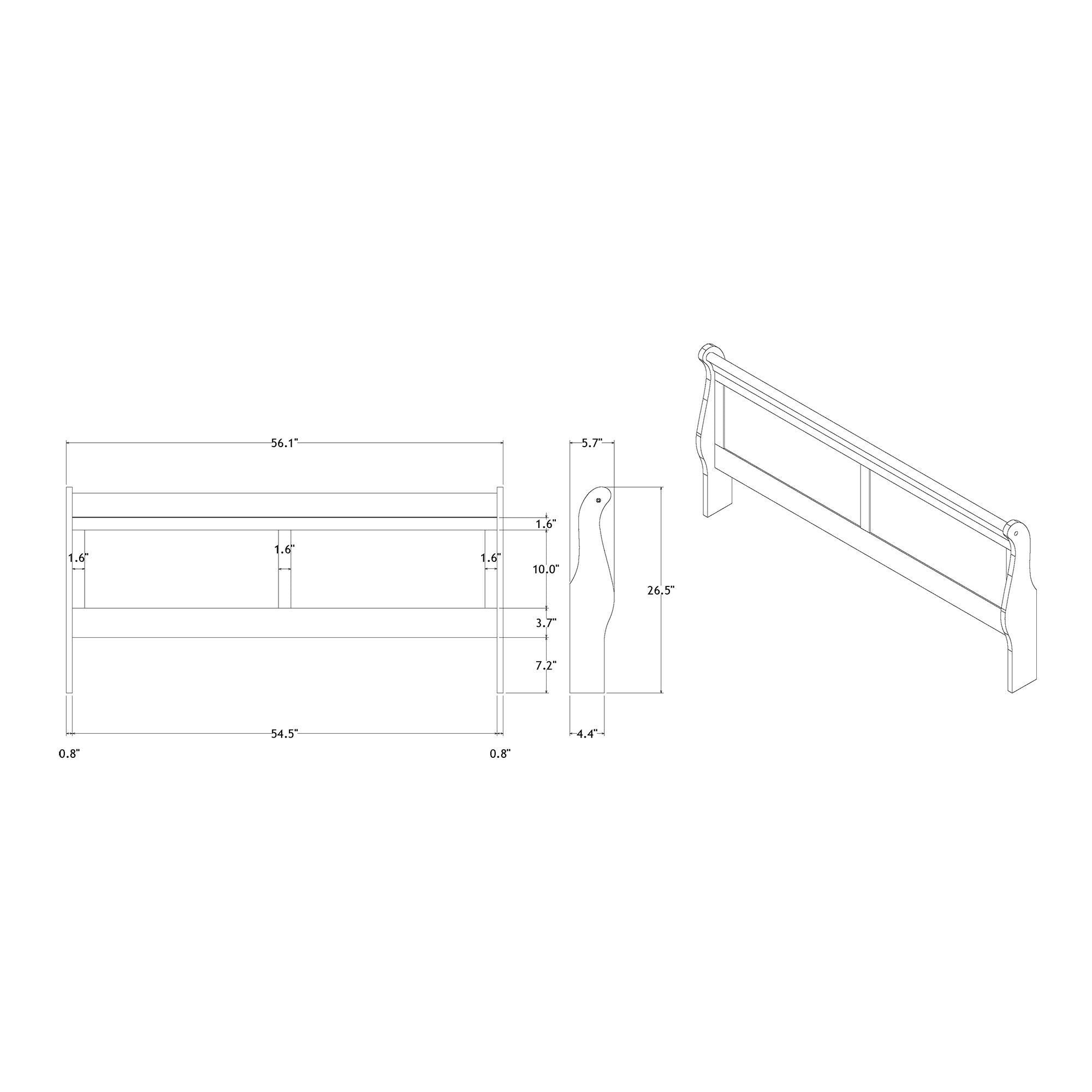 Charlston - Modern Sleigh Design Bed With LED
