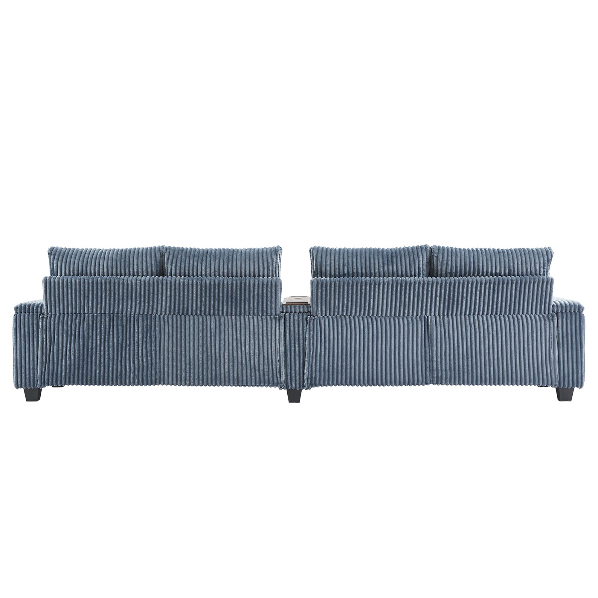 Modern 4 Seater Corduroy Sofa Couch With USB Ports And Hidden Storage