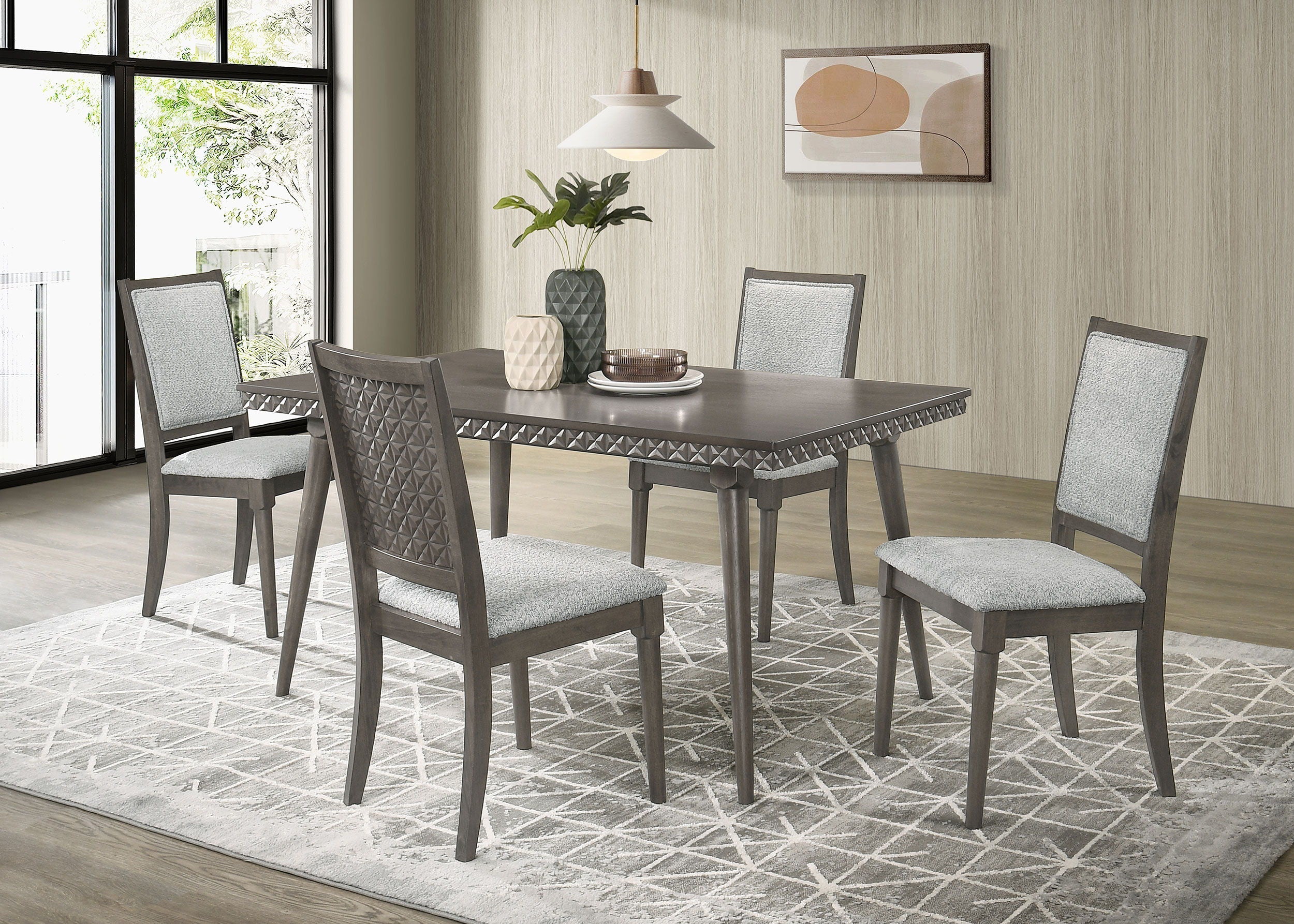 Coaster Fine Furniture Onslow - 5-Piece Rectangular Dining Set - Dark Brown | Meri Furniture