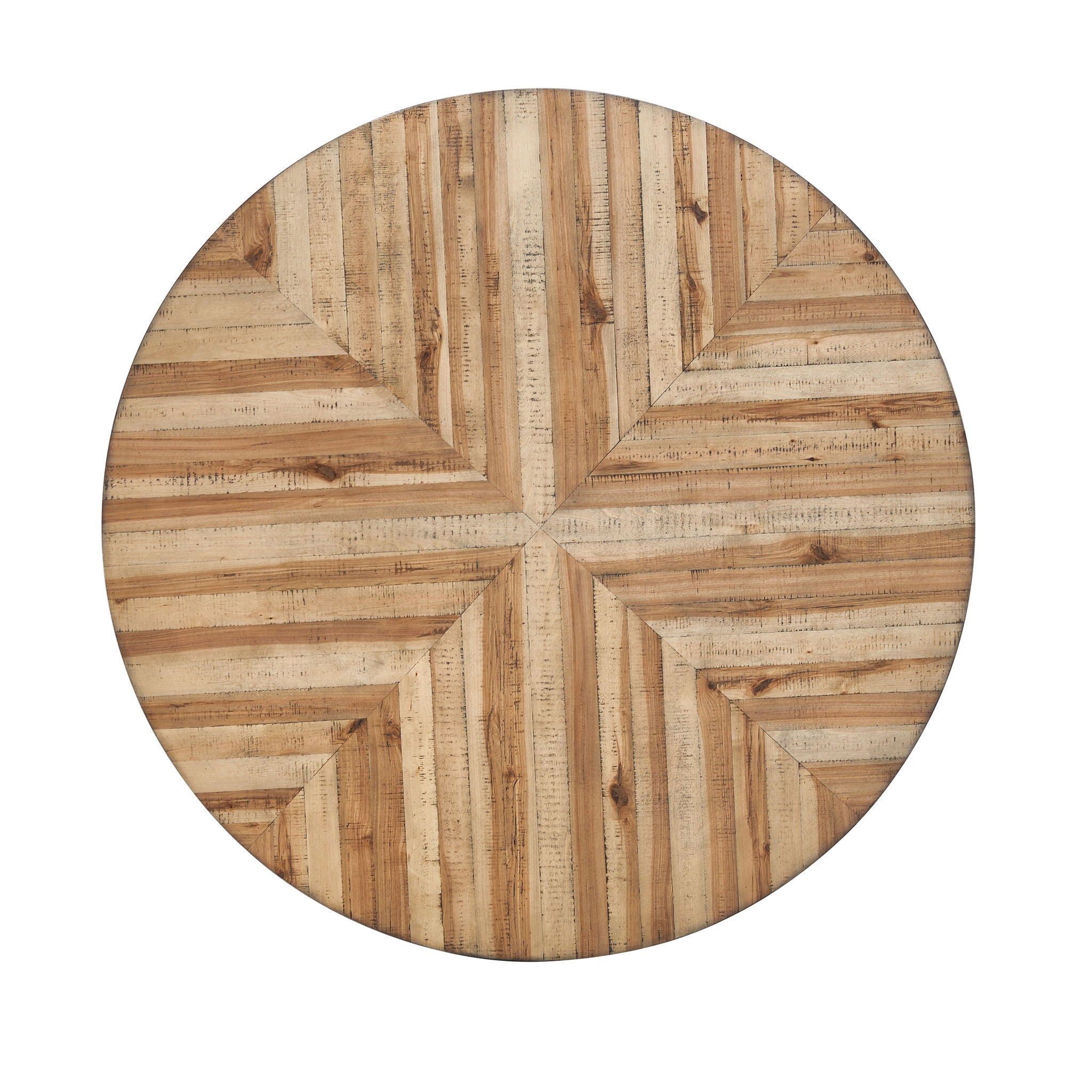 Modern Style Indoor Dining Round Table With Metal Legs - Light Birch