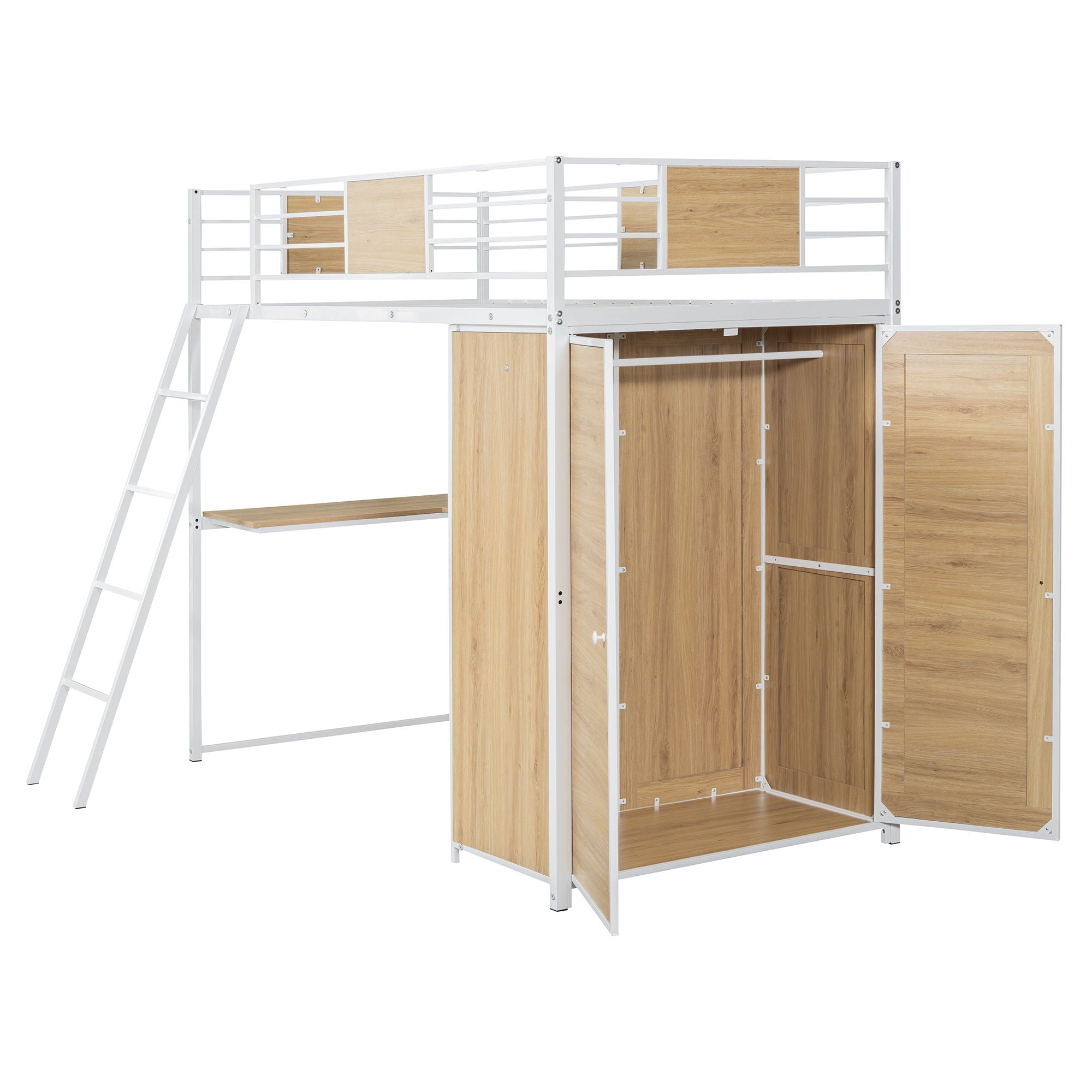 Loft Bed With L Shape Desk And Wardrobe