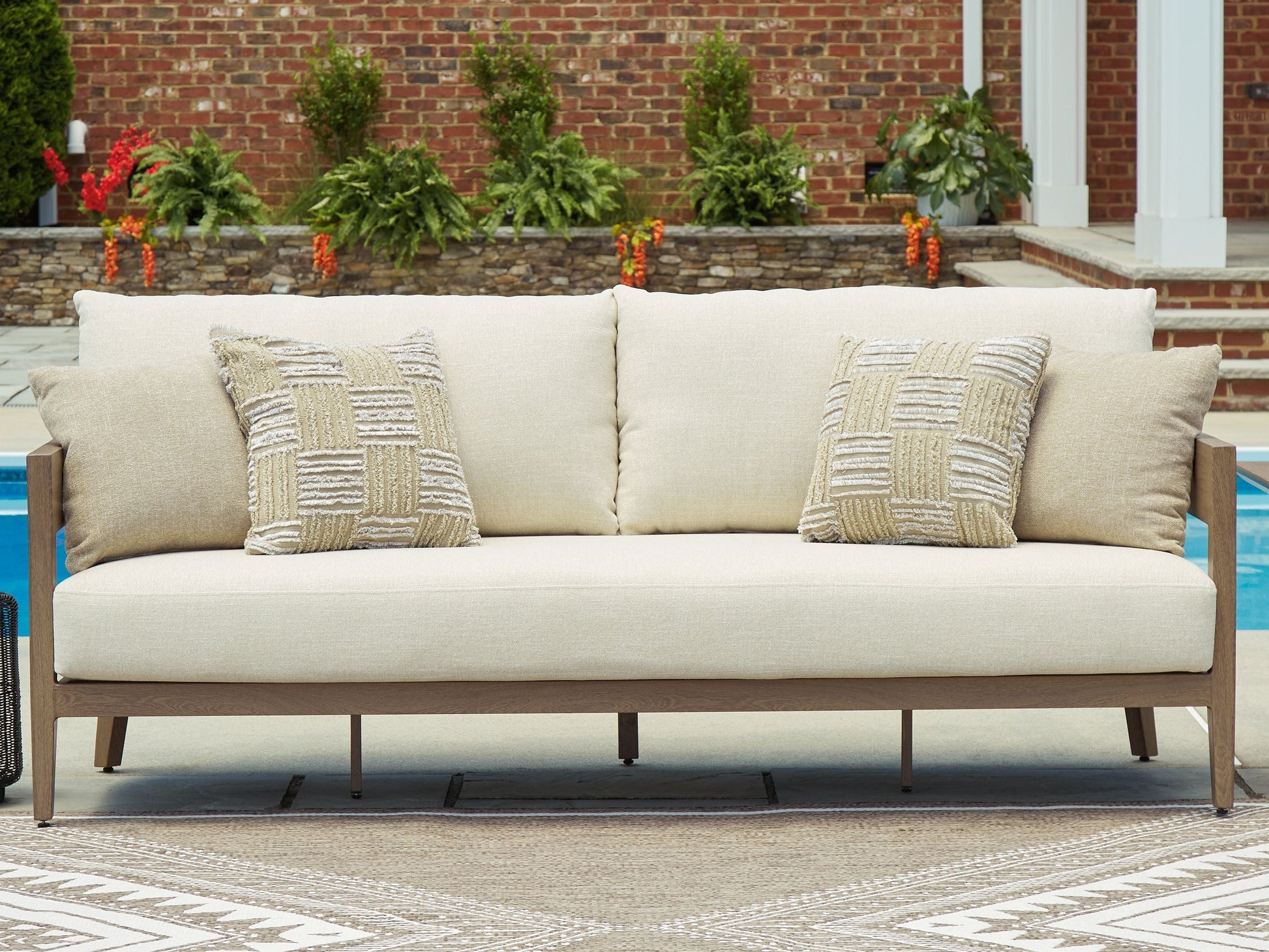 Signature Design by Ashley® Serene Bay - Dark Brown / White - Sofa With Cushion | Meri Furniture