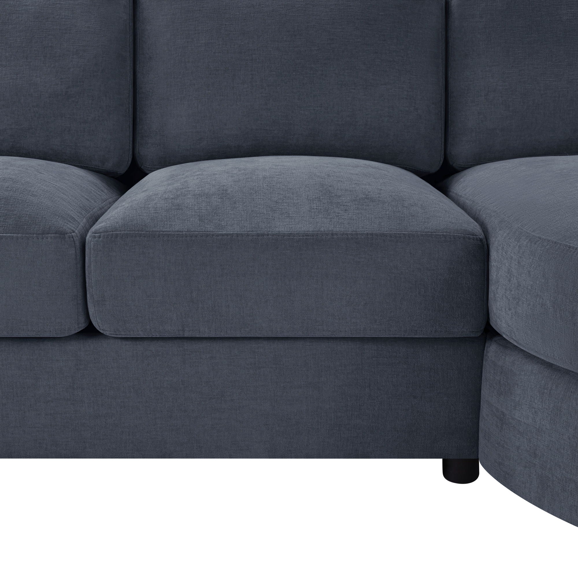 Modern L-Shaped Sectional Sofa With Curved Chaise, USB Ports, And Side Storage Pockets
