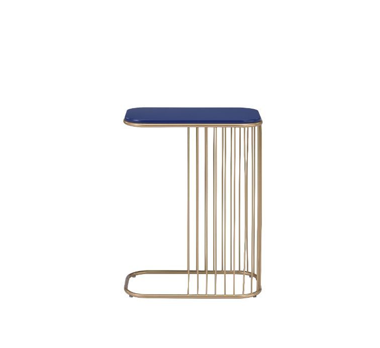 ACME Aviena - Accent Table - Blue & Gold Finish | Meri Furniture