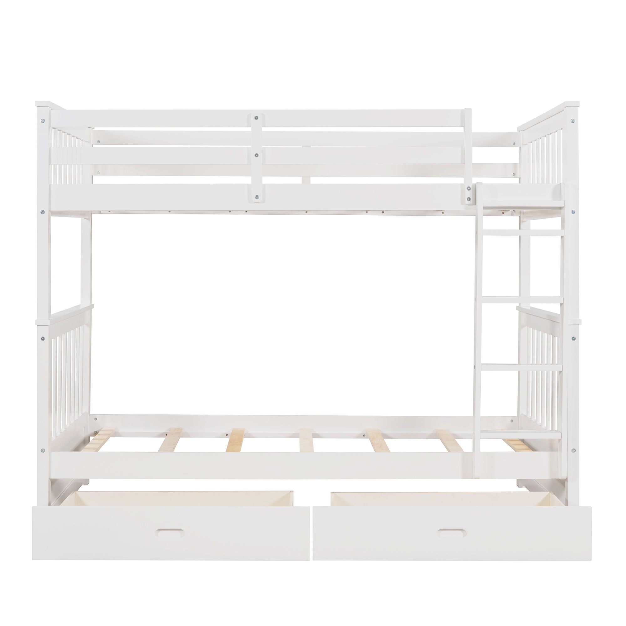 Bunk Bed With Ladders And 2 Storage Drawers