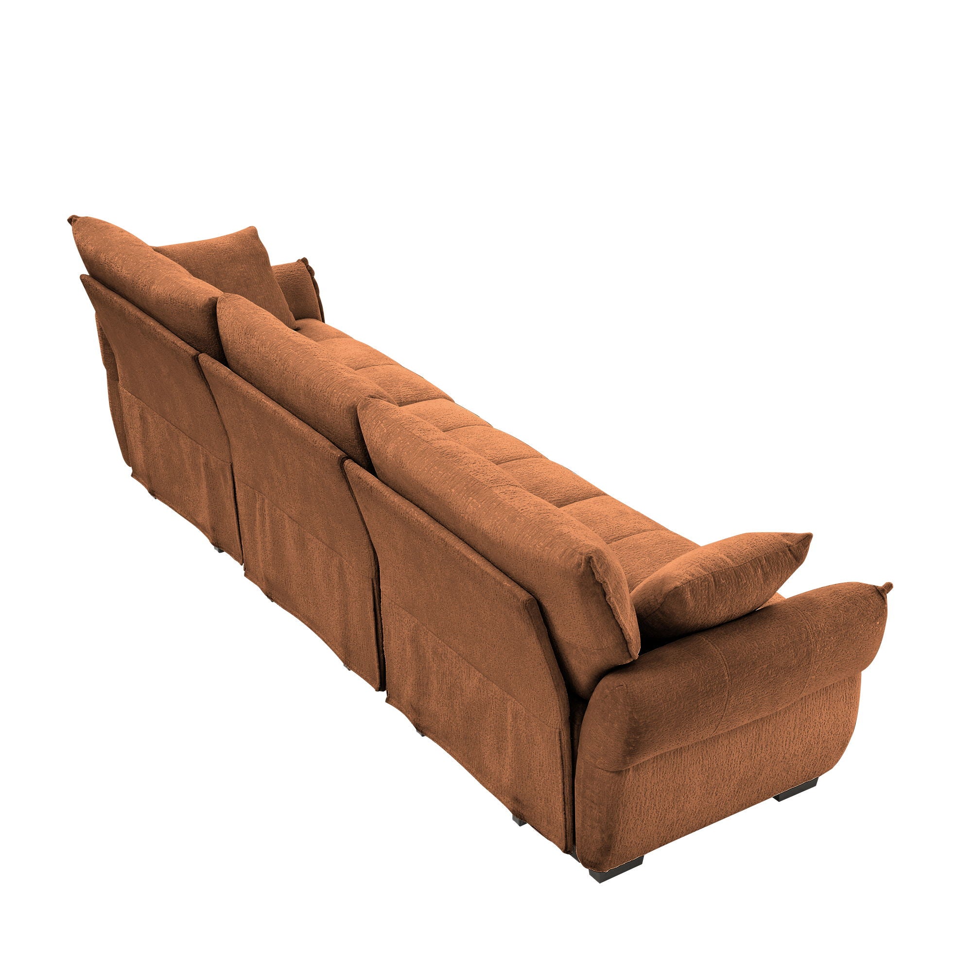 Modern Sofa & Pillows, Textured Cover, High Rebound Cushions