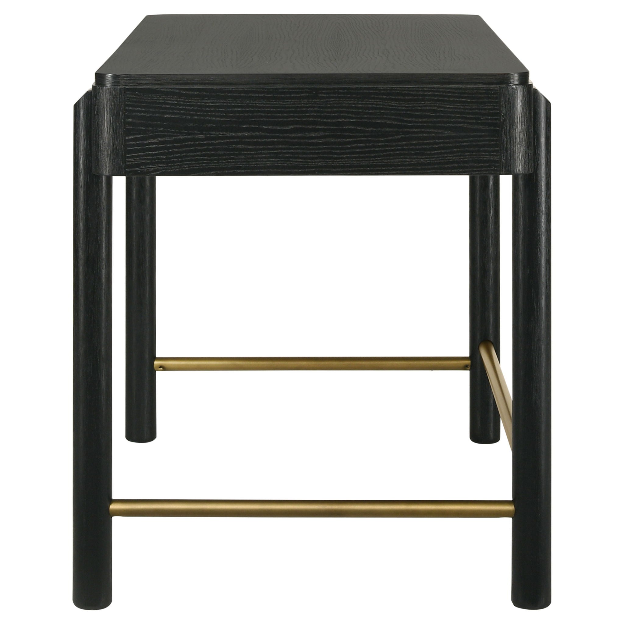 Anser - 2 Drawer Vanity Desk Makeup Table Rounded Design - Black