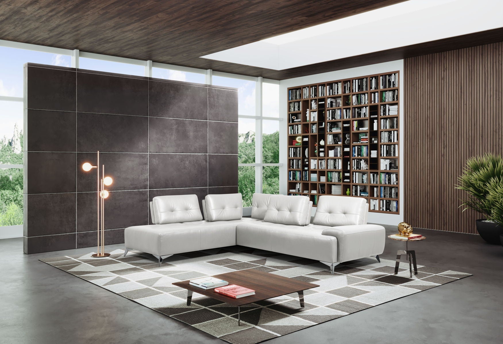 ACME Turano - Sectional Sofa - Pearl White Leather | Meri Furniture