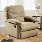 ACME The lovely Arcadia recliner offers comfort, style and value for any home. A smooth microfiber seat cushion provides relaxation from seat to toe with an easy to reach external handle for operating the reclining mechanism. | Meri Furniture