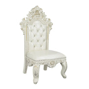 Adara - Side Chair Set of 2) - Pearl White Synthetic Leather & Antique White