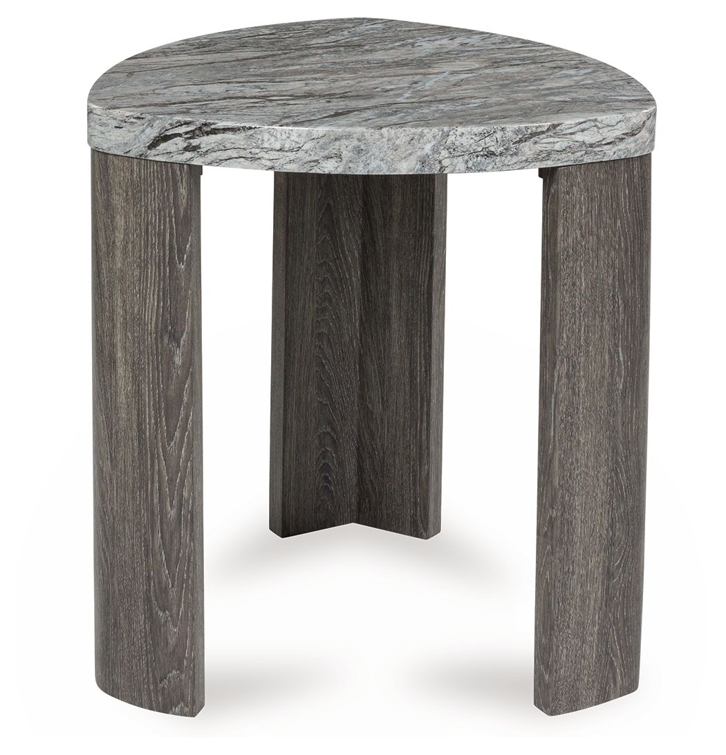 Signature Design by Ashley® Surmour - Gray / Brown - Triangle End Table | Meri Furniture