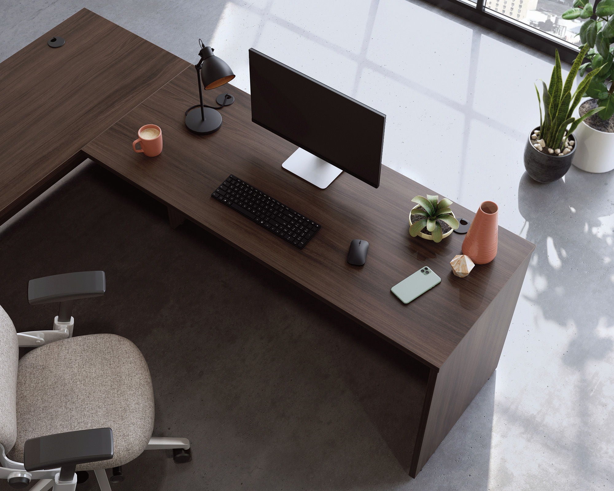 Commercial Desk 60" x 24" in Noble Elm