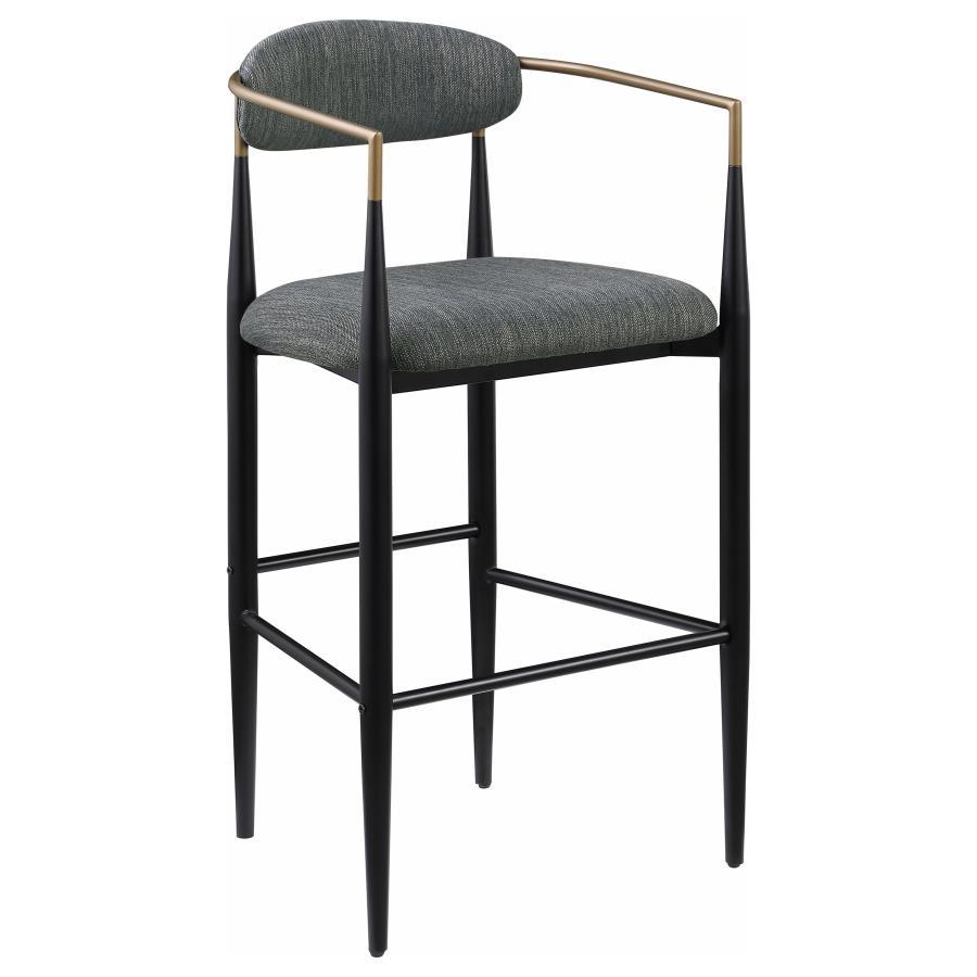 Coaster Fine Furniture Tina - Metal Pub Height Bar Stool With Upholstered Back And Seat (Set of 2) | Meri Furniture