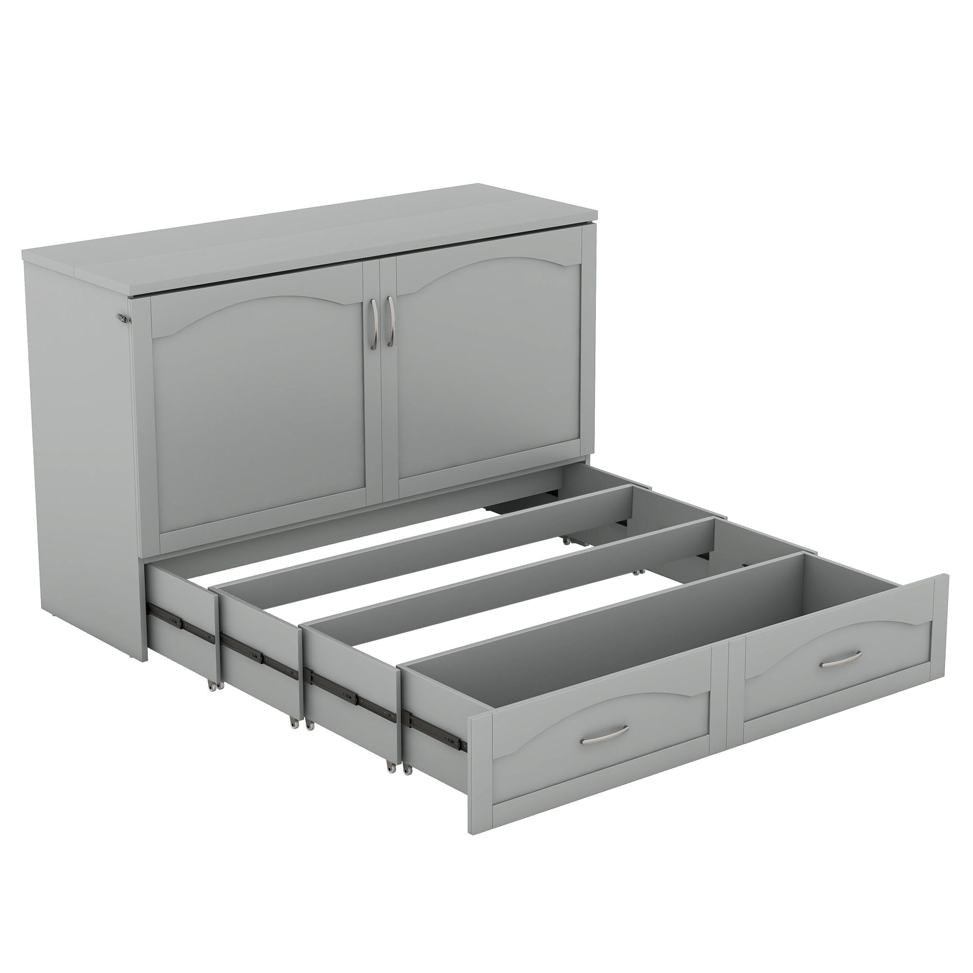 Murphy Wall Bed With Drawer And A Set Of Sockets & USB Ports, Pulley Structure Design