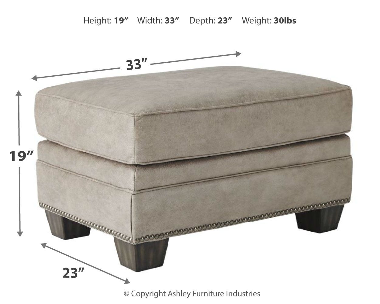 Ashley Furniture Olsberg - Steel - Ottoman | Meri Furniture