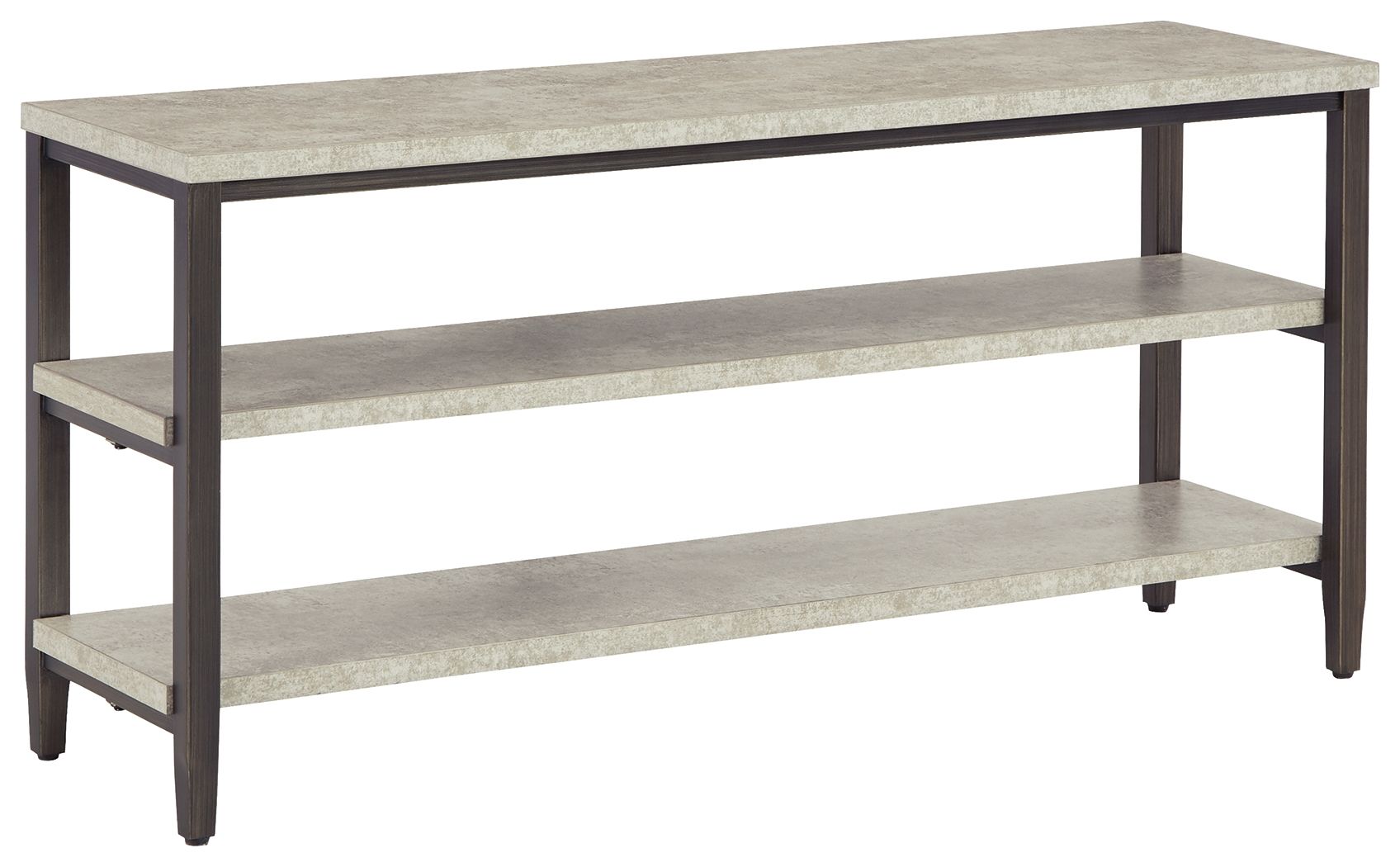 Signature Design by Ashley® Shybourne - Gray / Aged Bronze - Sofa Table | Meri Furniture