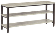 Signature Design by Ashley® Shybourne - Gray / Aged Bronze - Sofa Table | Meri Furniture
