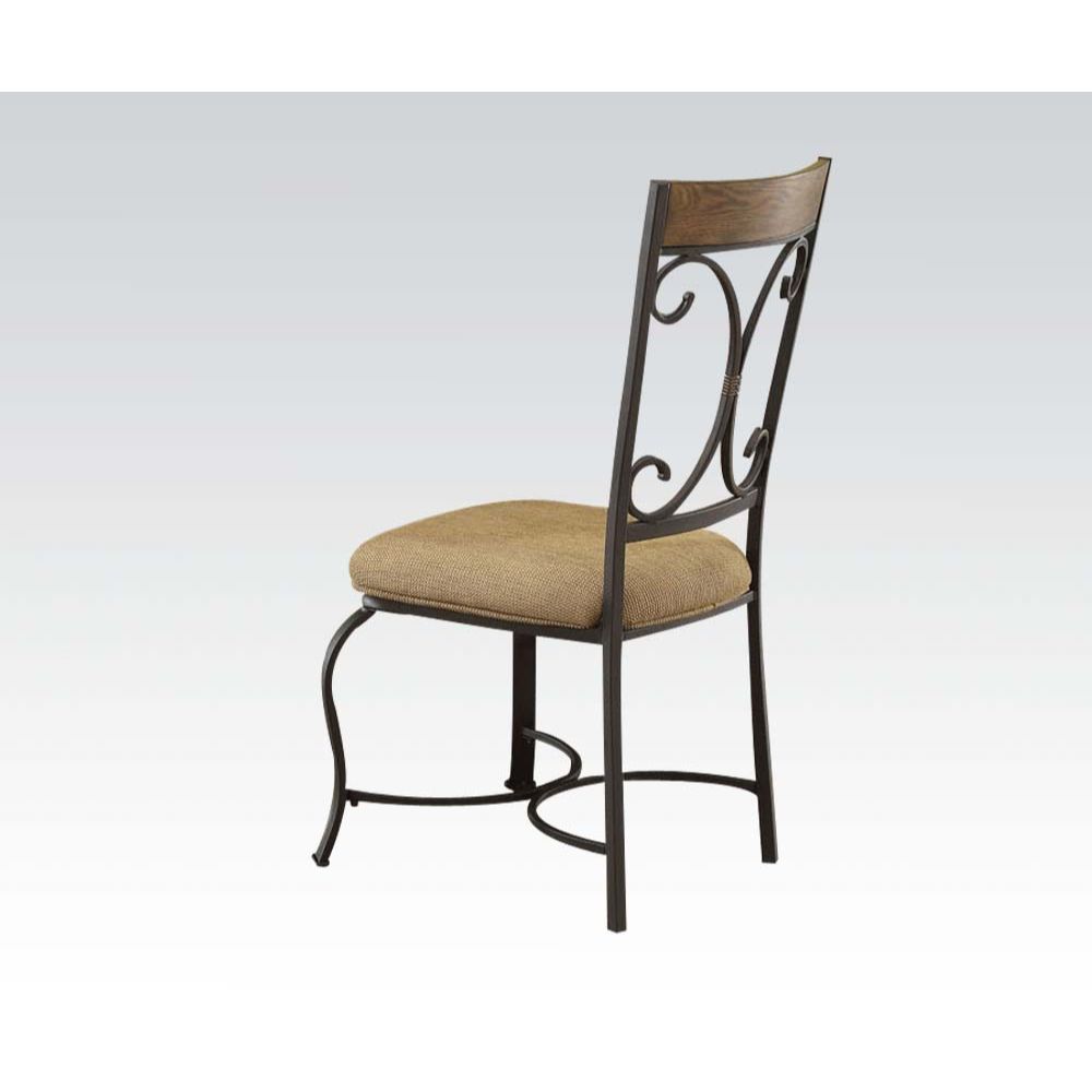 ACME Kiele - Side Chair (Set of 2) - Oak & Antique Black | Meri Furniture