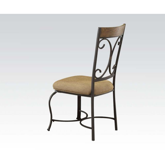 ACME Kiele - Side Chair (Set of 2) - Oak & Antique Black | Meri Furniture