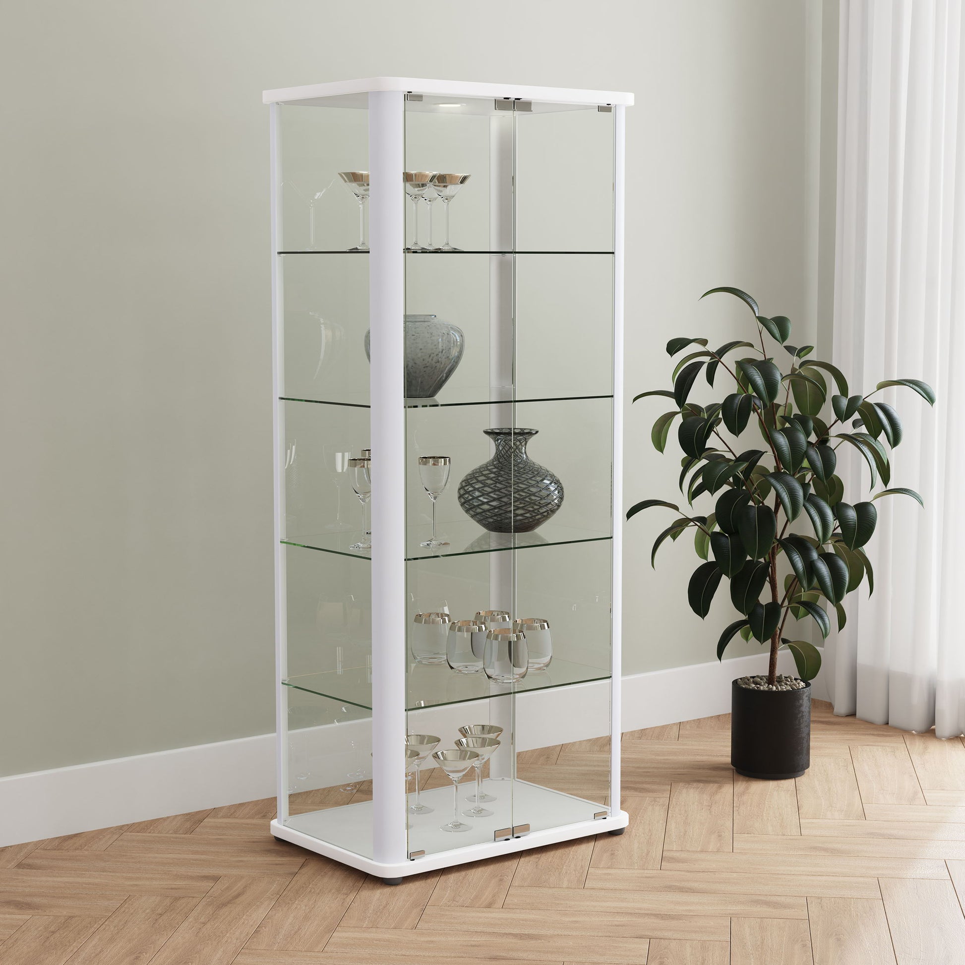 Coaster Fine Furniture Aero - 5-Shelf Display Curio Cabinet With Led Lighting | Meri Furniture