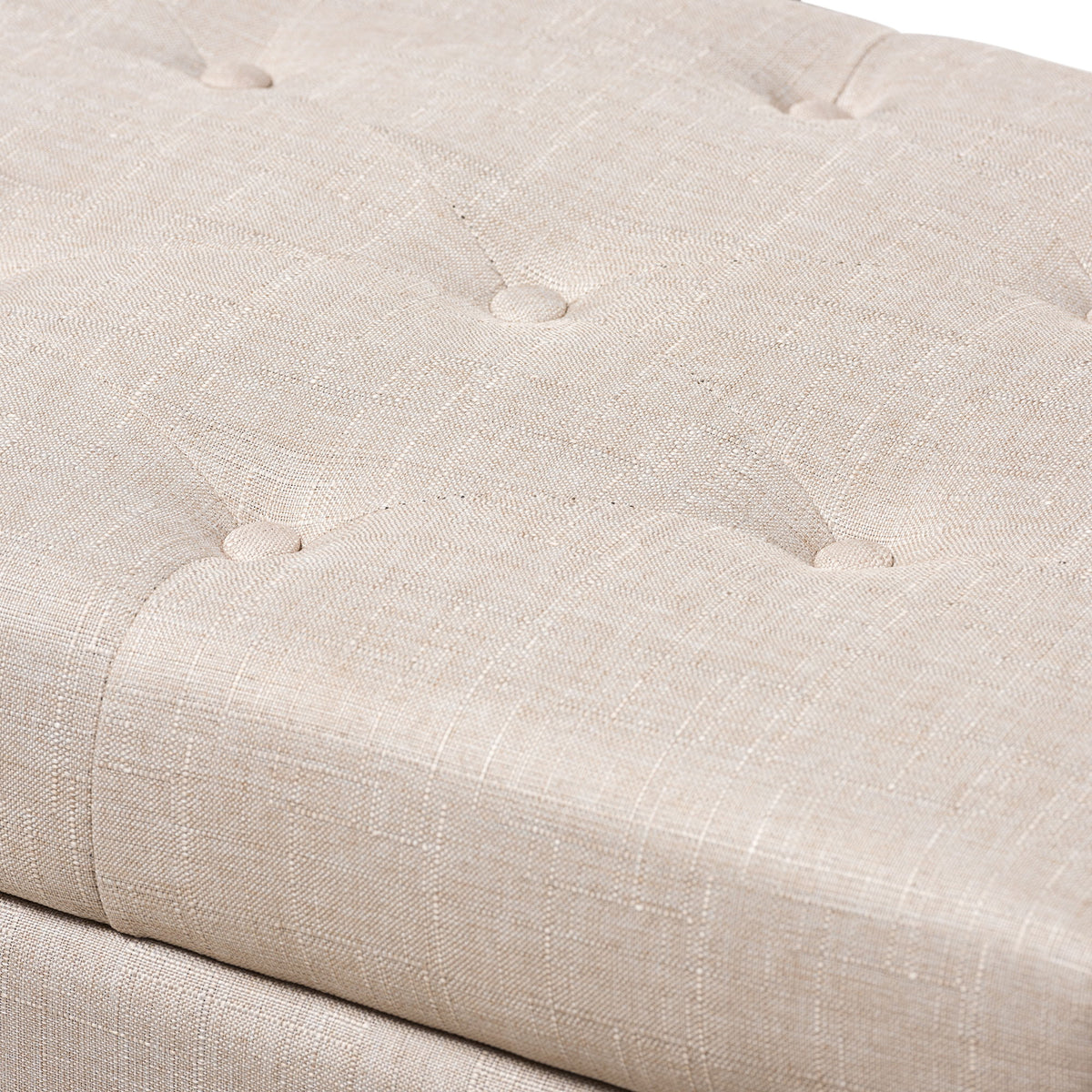 Michaela Modern and Contemporary Beige Fabric Upholstered Storage Ottoman