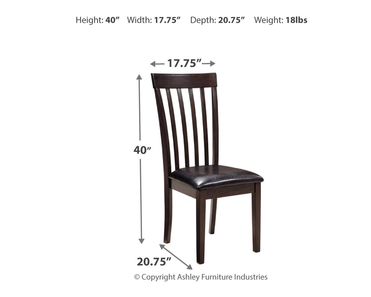 Signature Design by Ashley® Hammis - Dark Brown - Dining Uph Side Chair (Set of 2) | Meri Furniture