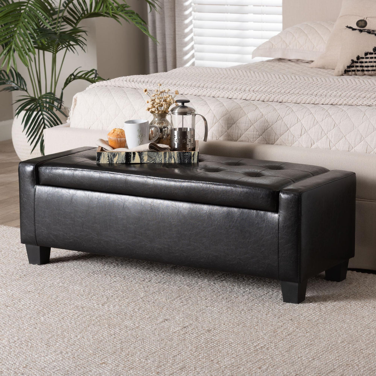 Manchester Black Ottoman