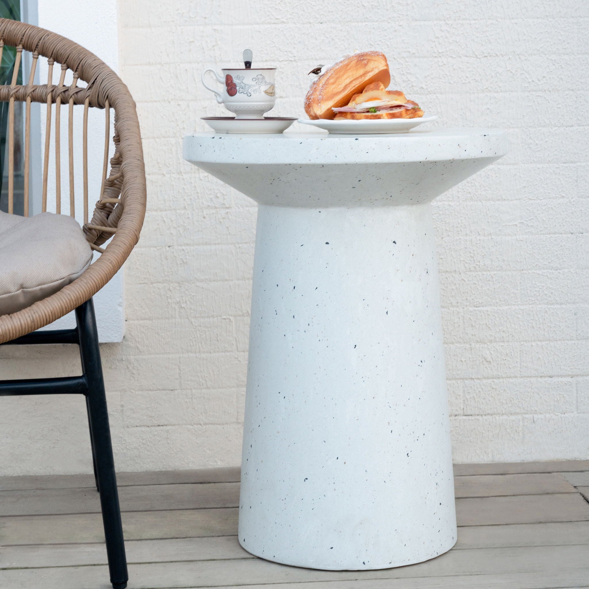 Terrazzo - Outdoor Side Table - White