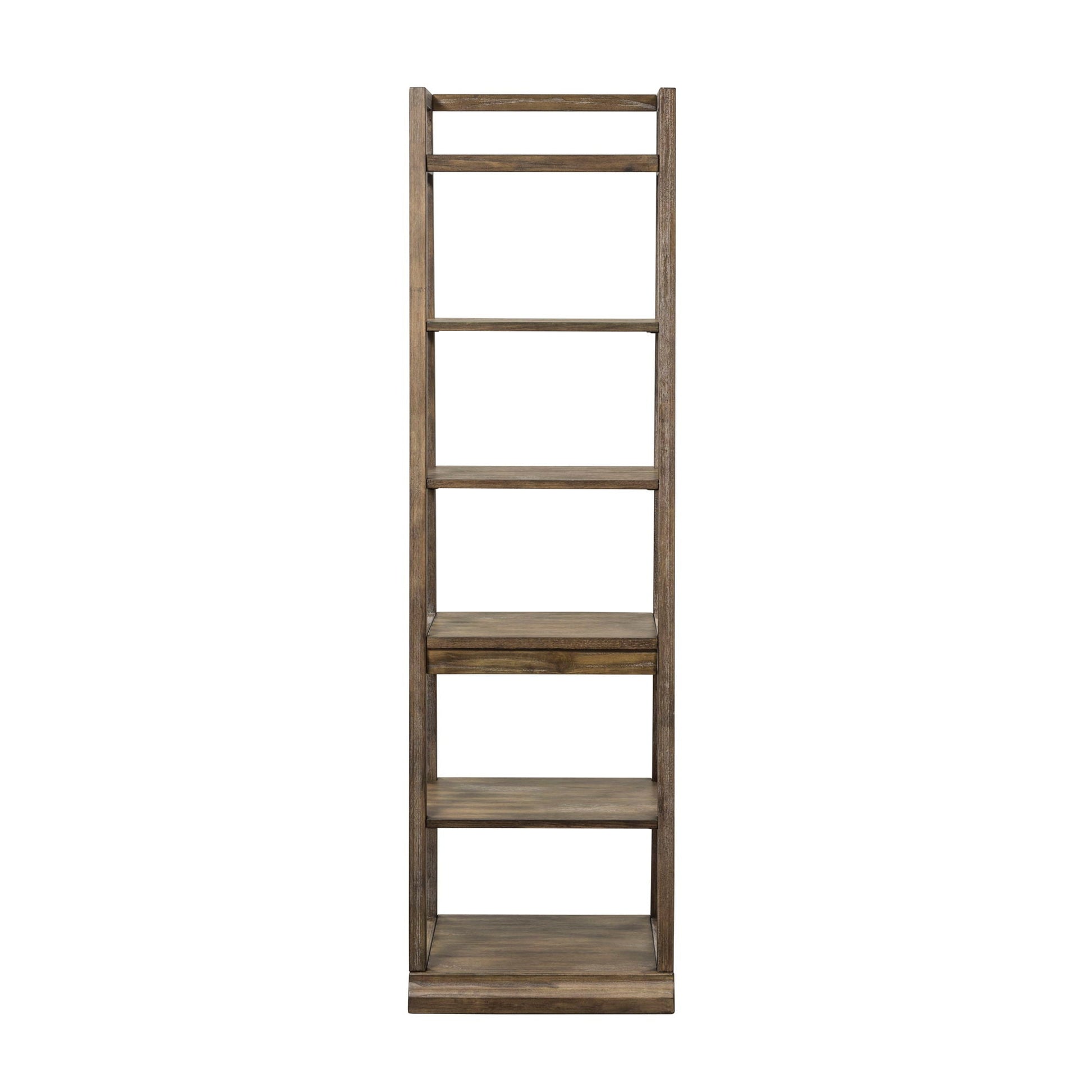Liberty Furniture Stone Brook - Leaning Bookcase - Dark Brown | Meri Furniture