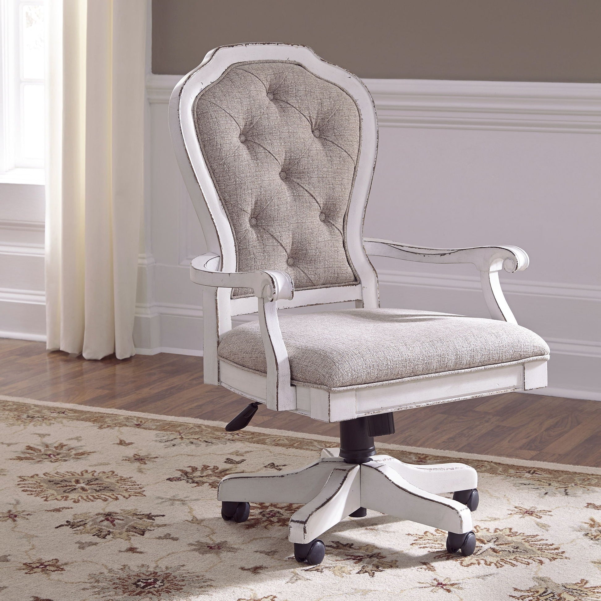 Liberty Furniture Magnolia Manor - Jr Executive Desk Chair - White | Meri Furniture