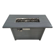 Sleek Outdoor Gas Fire Pit Table With Durable Construction And Lid - Gray