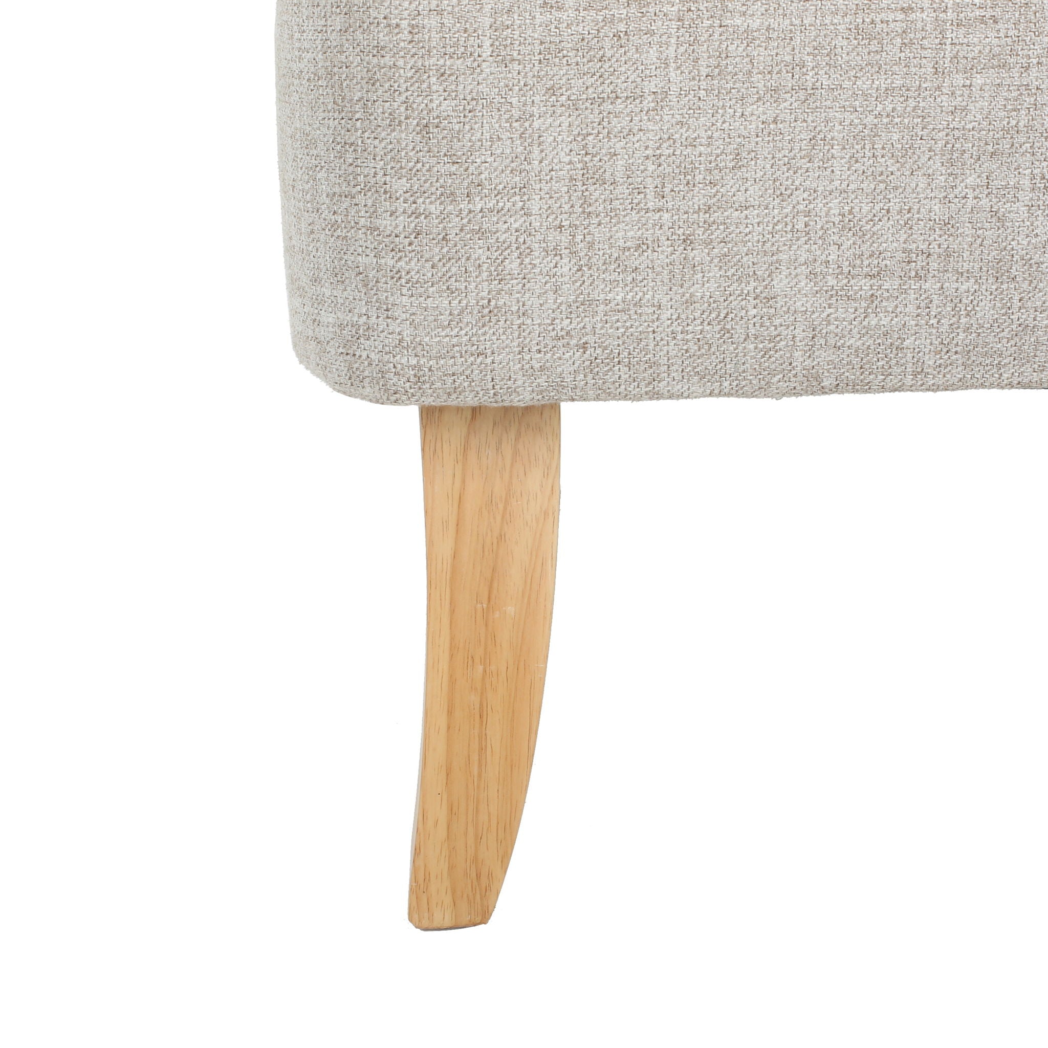 Mid Century Modern Loveseat With Polyester Upholstery And Birch Wood Frame - Beige