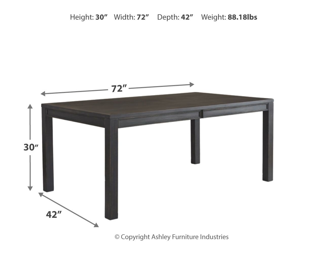 Signature Design by Ashley® Jeanette - Rectangular Dining Room Table | Meri Furniture