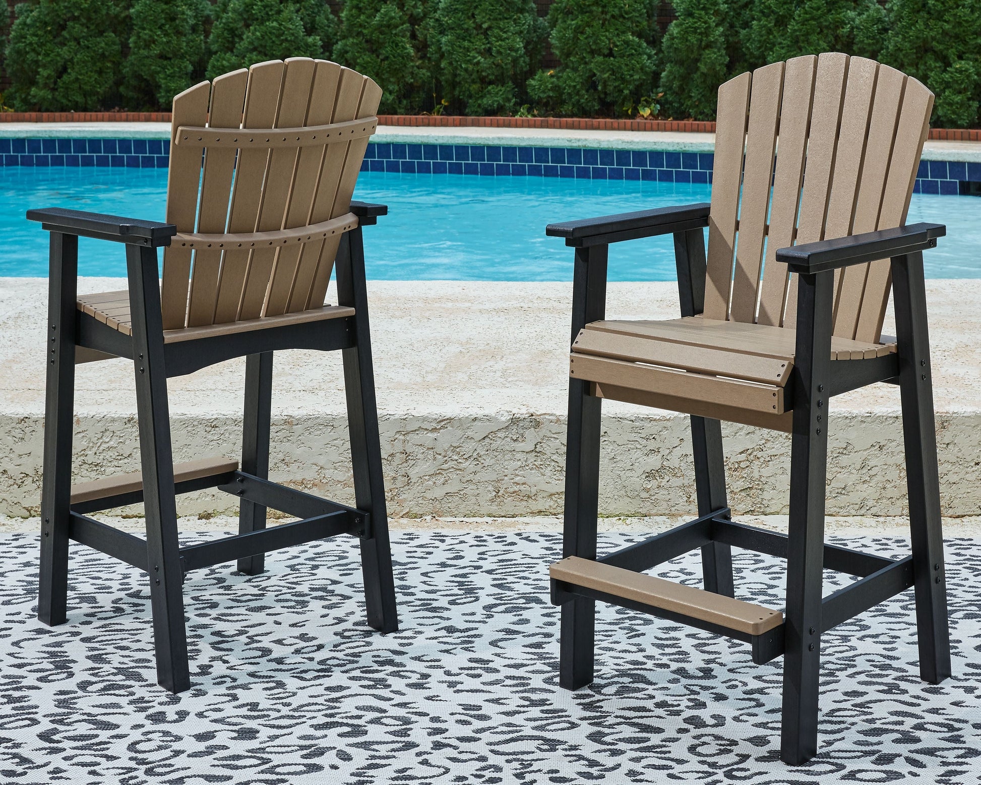 Signature Design by Ashley® Fairen Trail - Black / Driftwood - Tall Barstool (Set of 2) | Meri Furniture