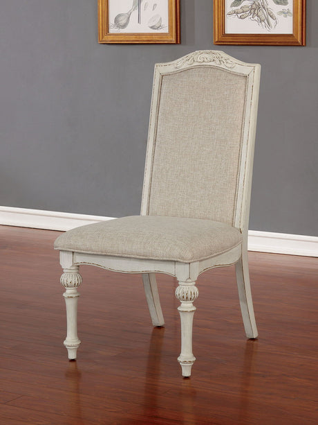 Furniture of America Arcadia - Side Chair (Set of 2) - Antique White | Meri Furniture