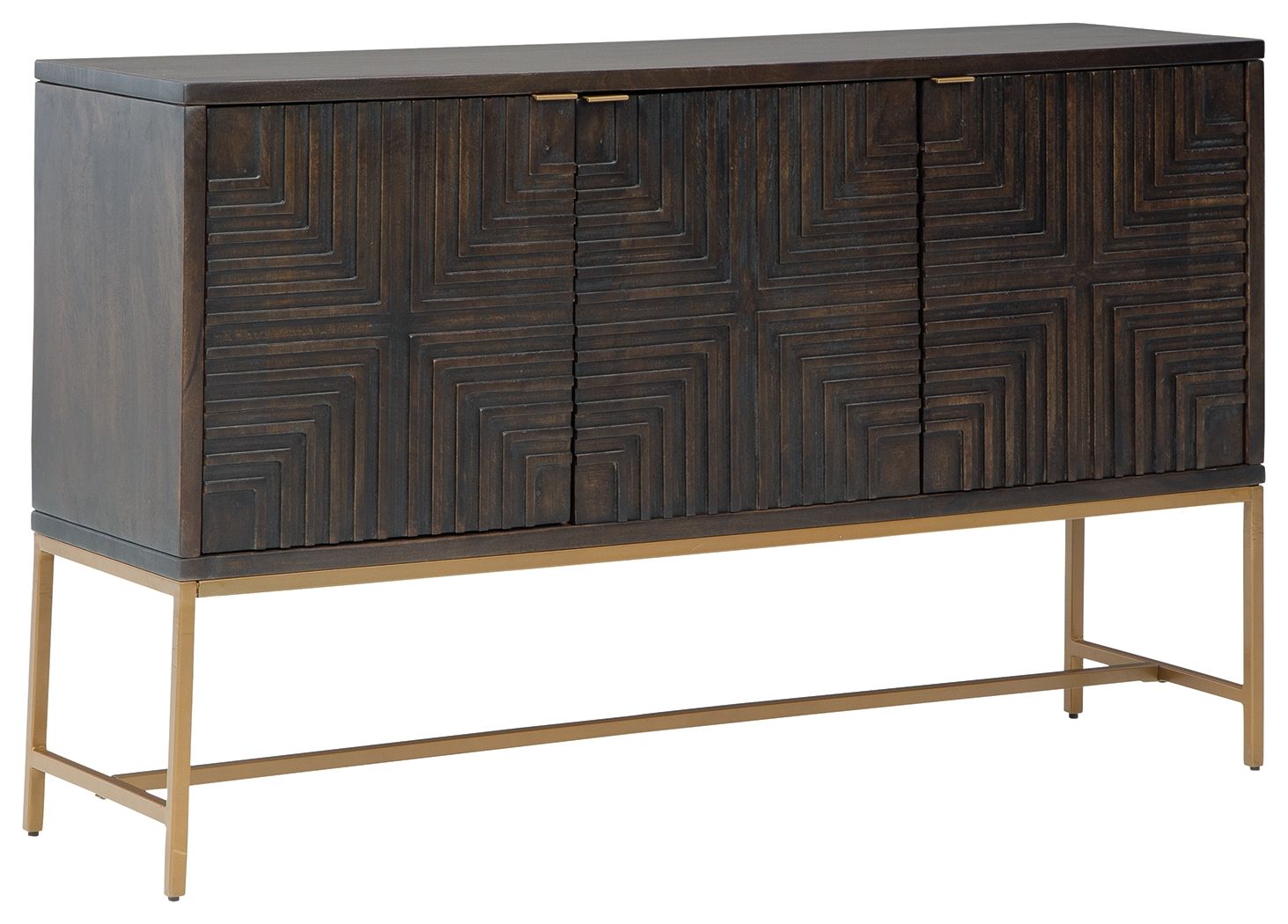 Ashley Furniture Elinmore - Brown / Gold Finish - Accent Cabinet | Meri Furniture