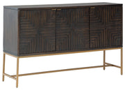Ashley Furniture Elinmore - Brown / Gold Finish - Accent Cabinet | Meri Furniture