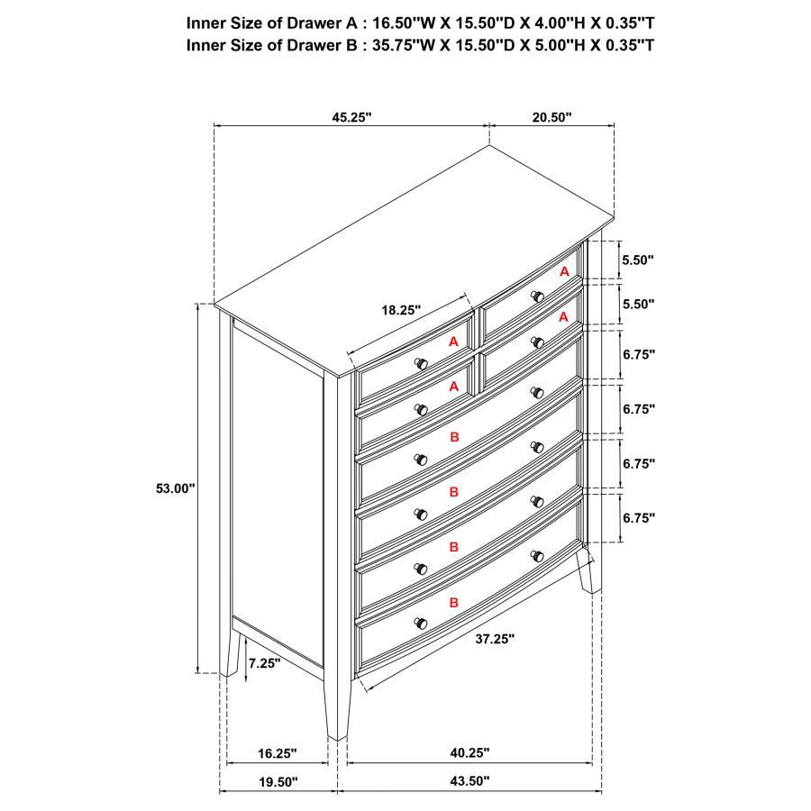 Bexhill - 8-Drawer Chest Of Drawers - White