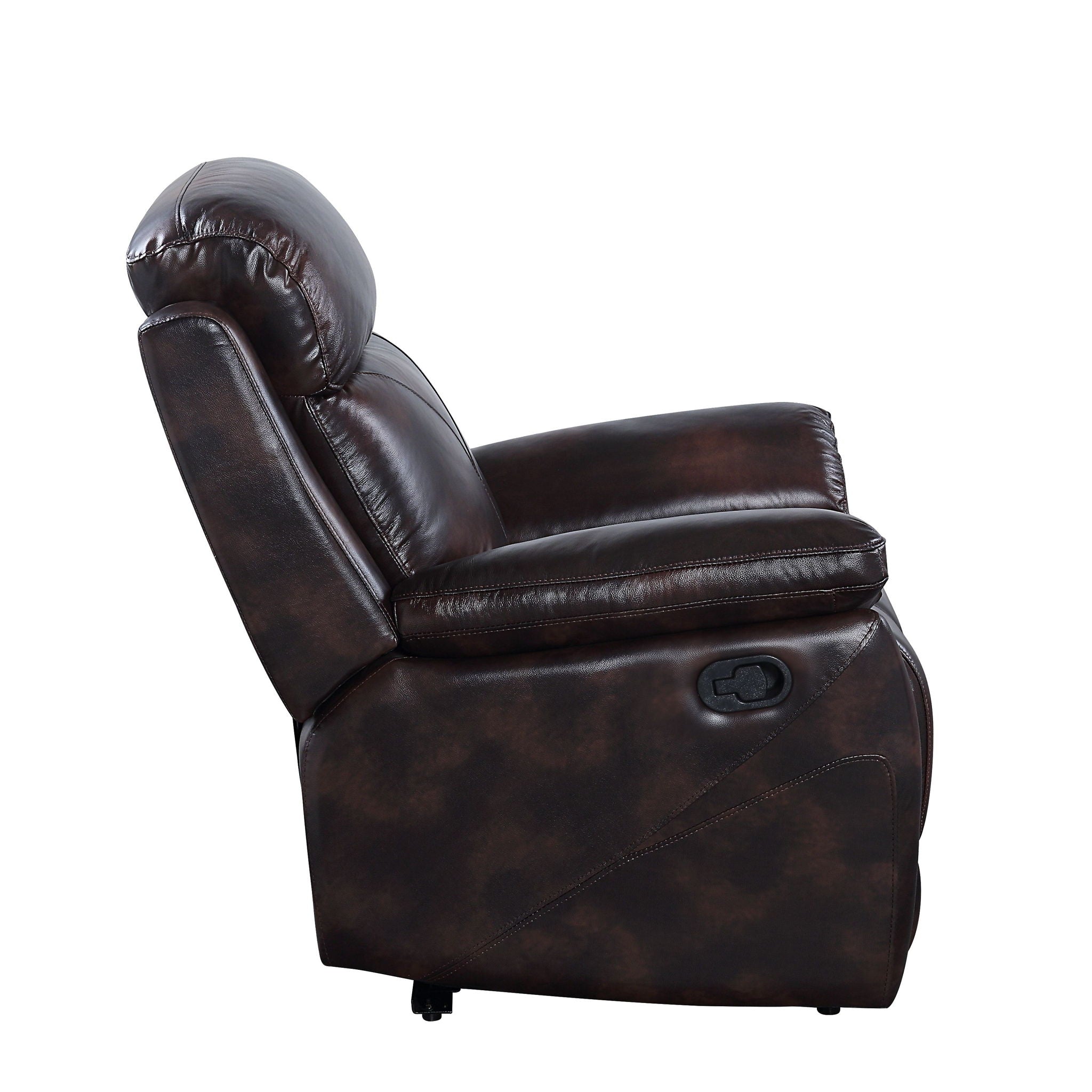 Perfiel - Motion Sofa - Two Tone Dark Brown Top Grain Leather