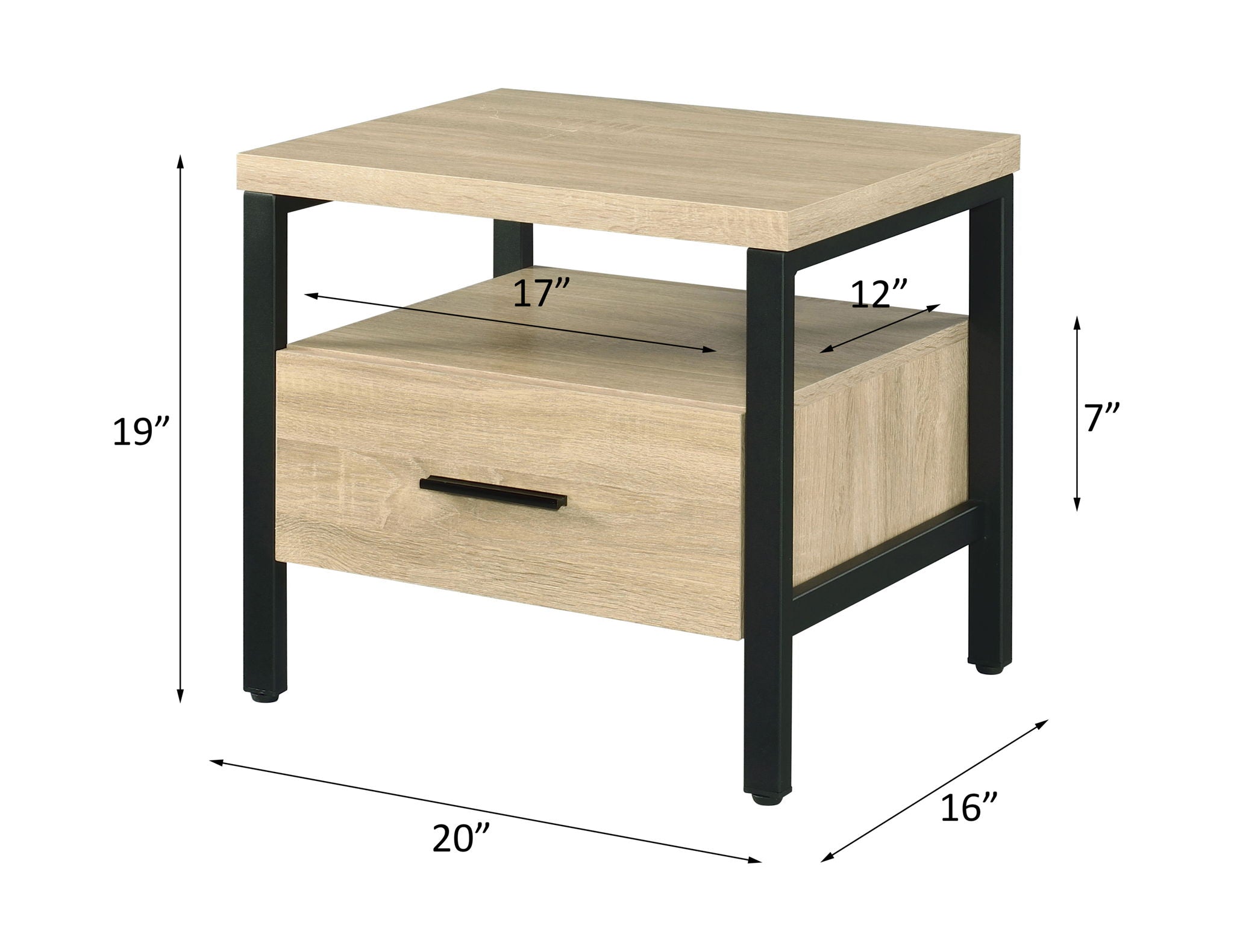 Yawan - Accent Table - Oak & Black