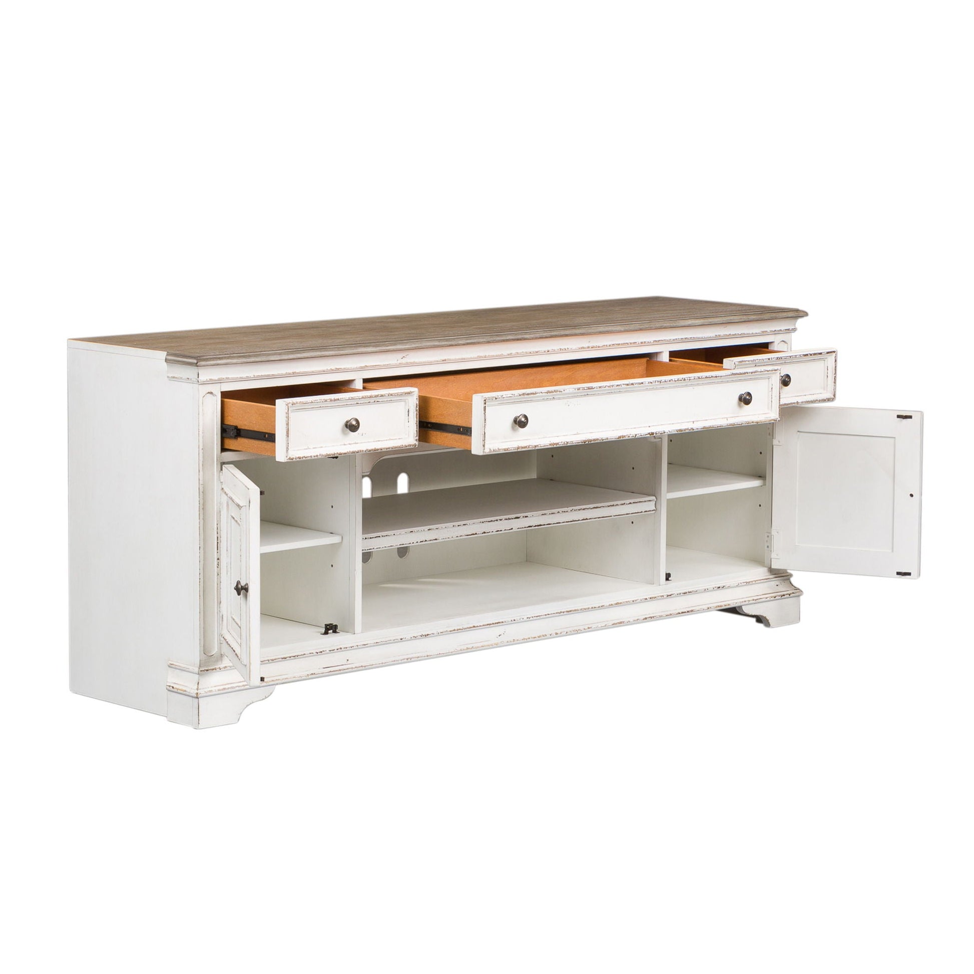 Liberty Furniture Magnolia Manor - Entertainment TV Stand - White | Meri Furniture