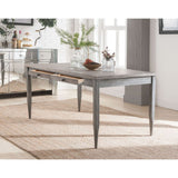 ACME Ornat - Dining Table - Gray Oak & Antique Gray | Meri Furniture