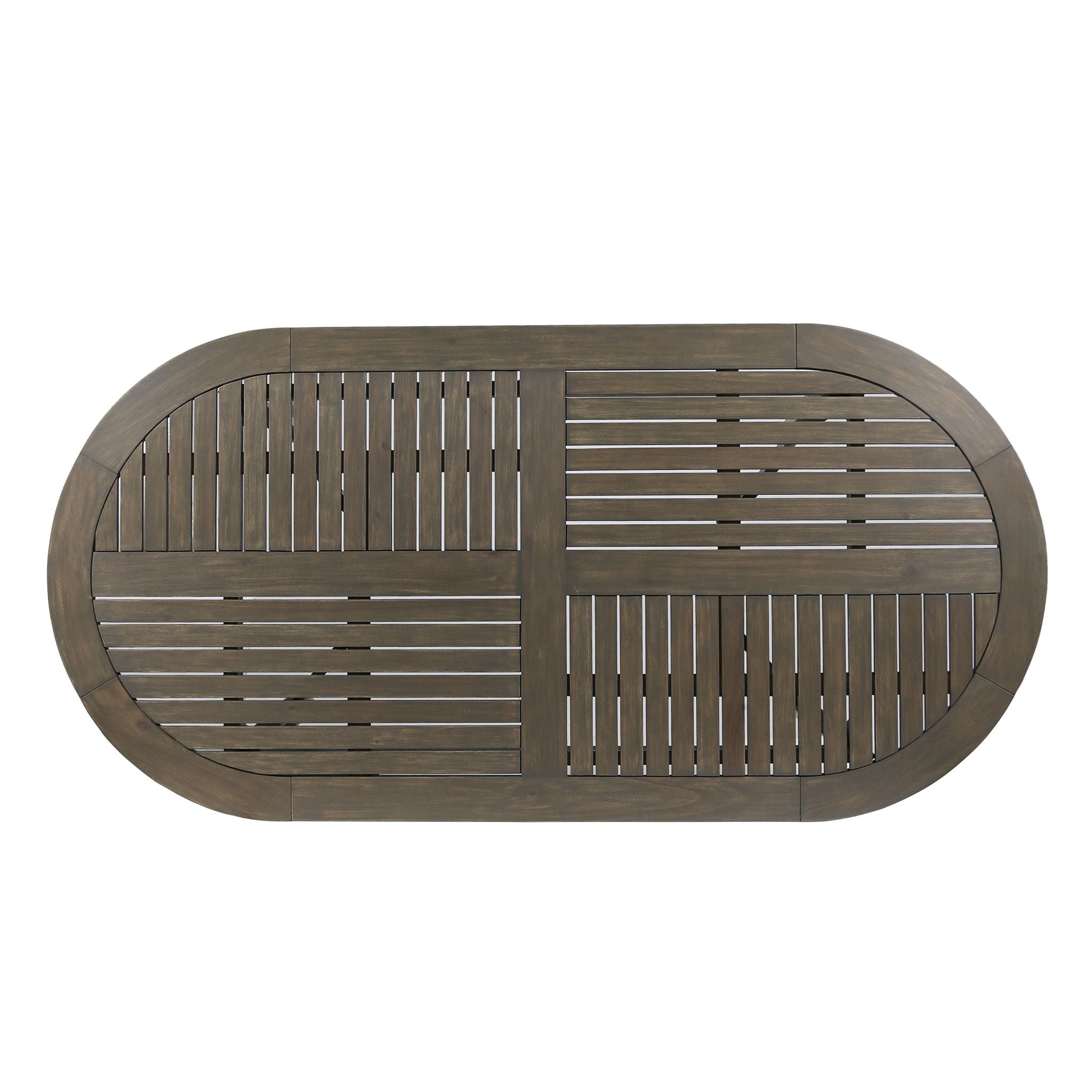 Outdoor Table With Smooth Lines, Slat Top