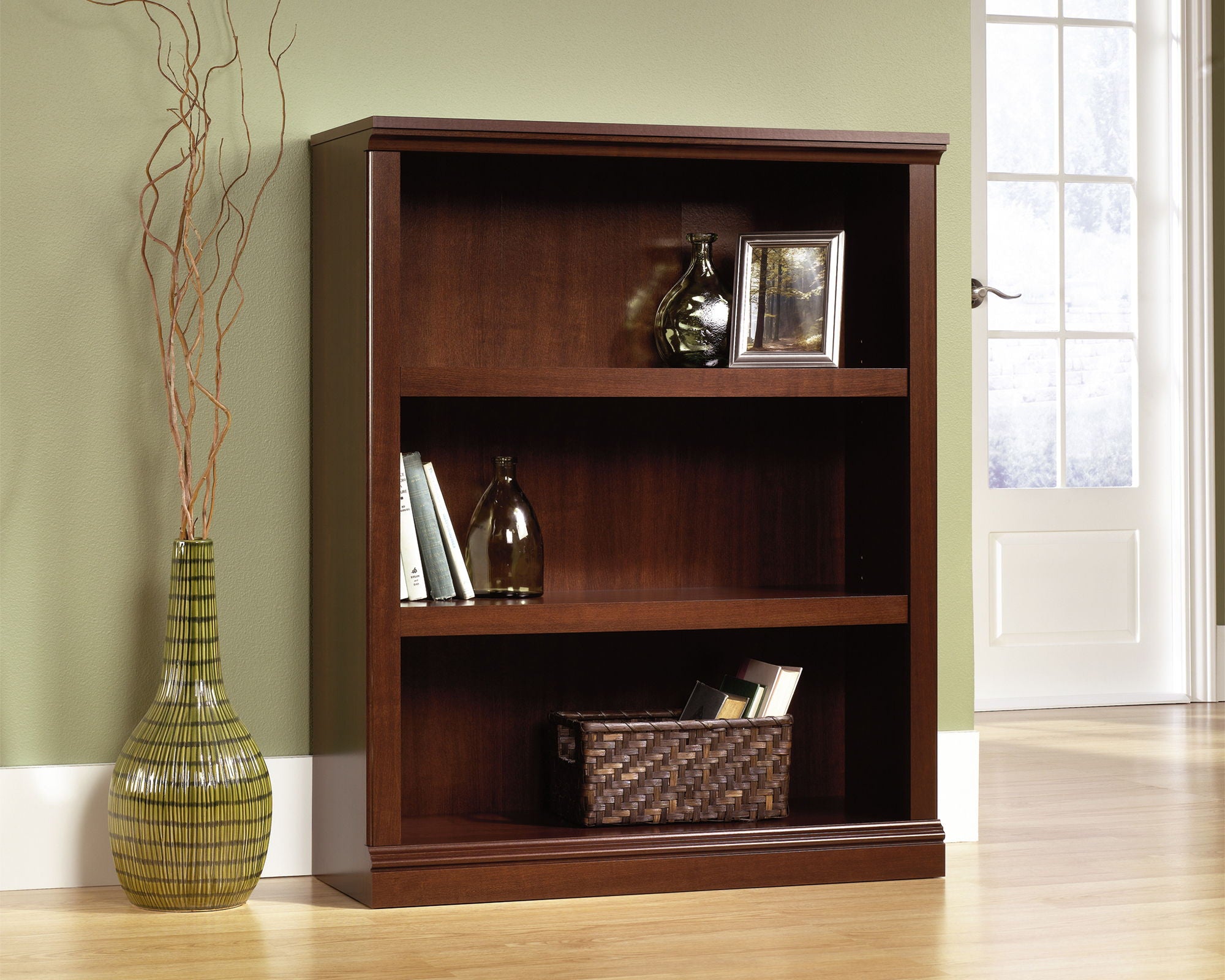 Adjustable 3-Shelf Bookcase in Select Cherry