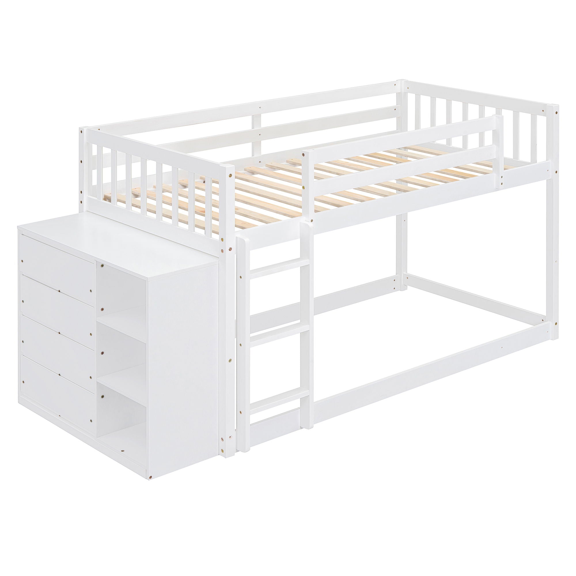 Bunk Bed With 4 Drawers And 3 Shelves