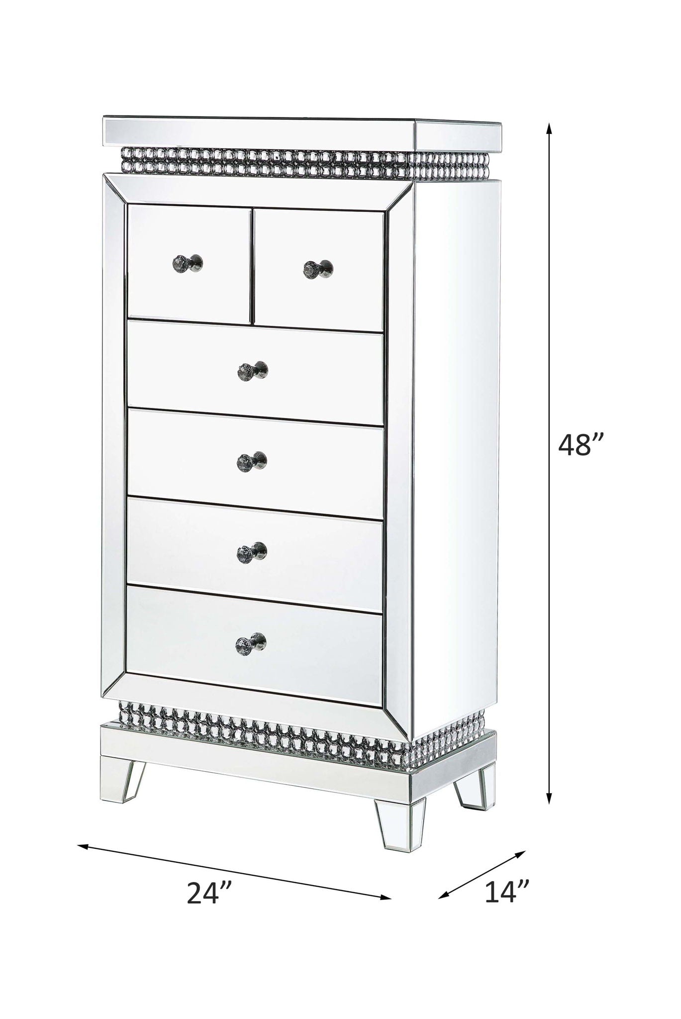 Lotus - Cabinet - Mirrored, Faux Ice Cube Crystals